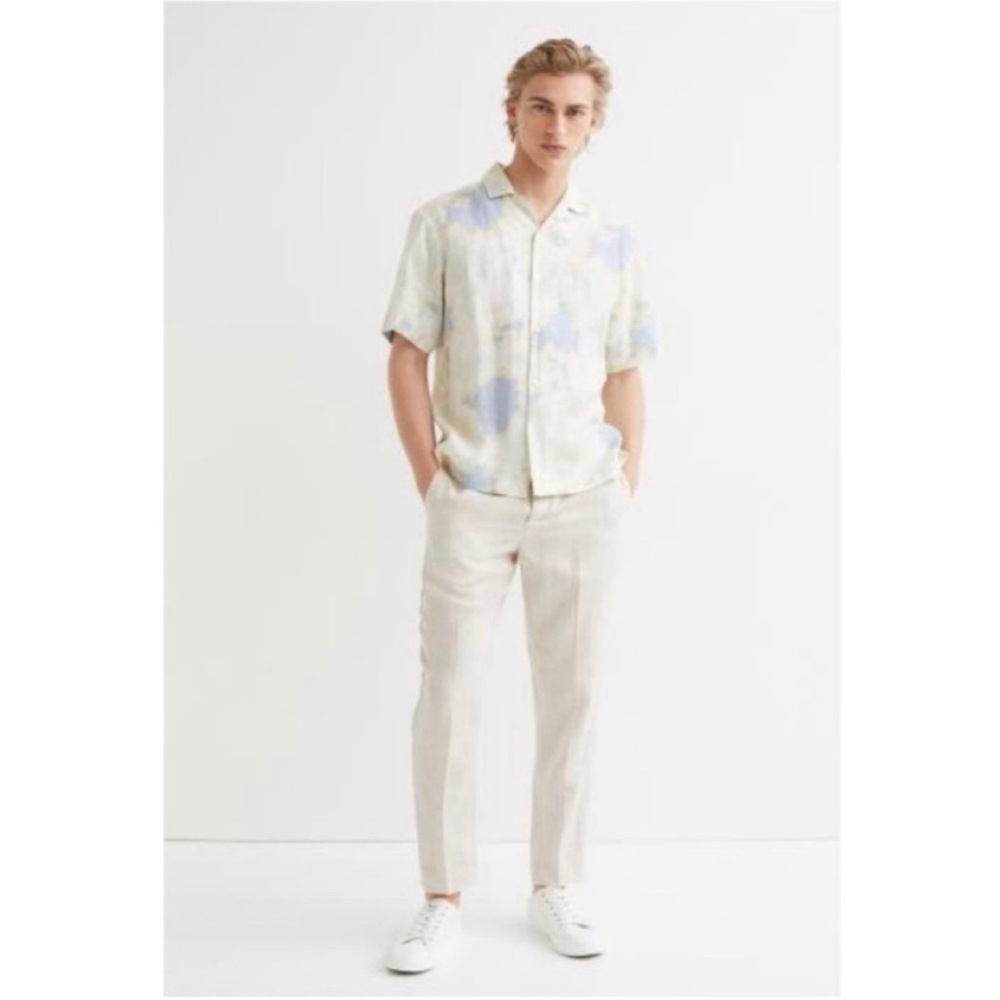 H&M Relaxed Fit Linen Resort Shirt - Picture 2 of 10